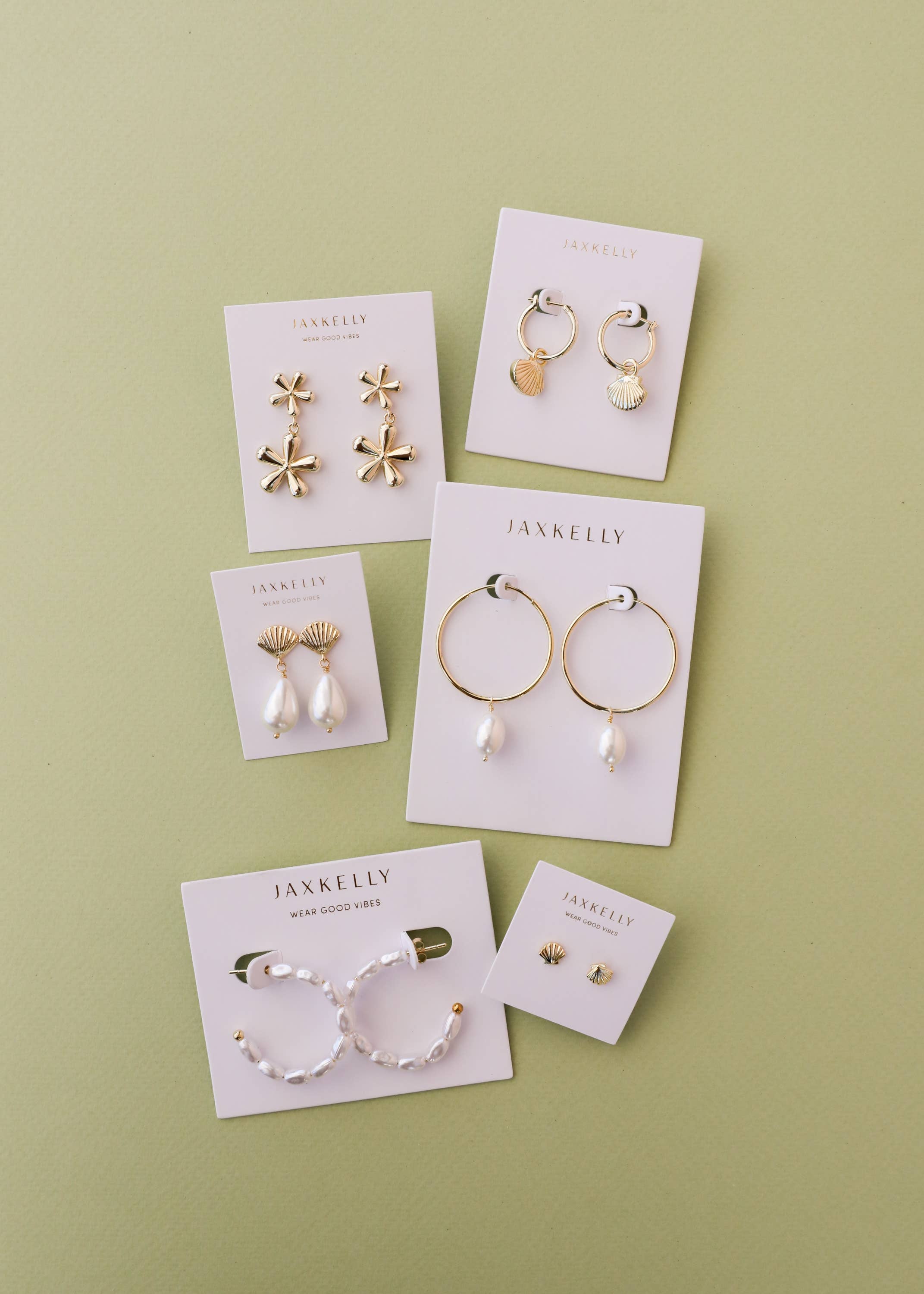 Seashell Gold Stud Earrings
