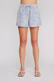 Embroidered Stripe Shorts