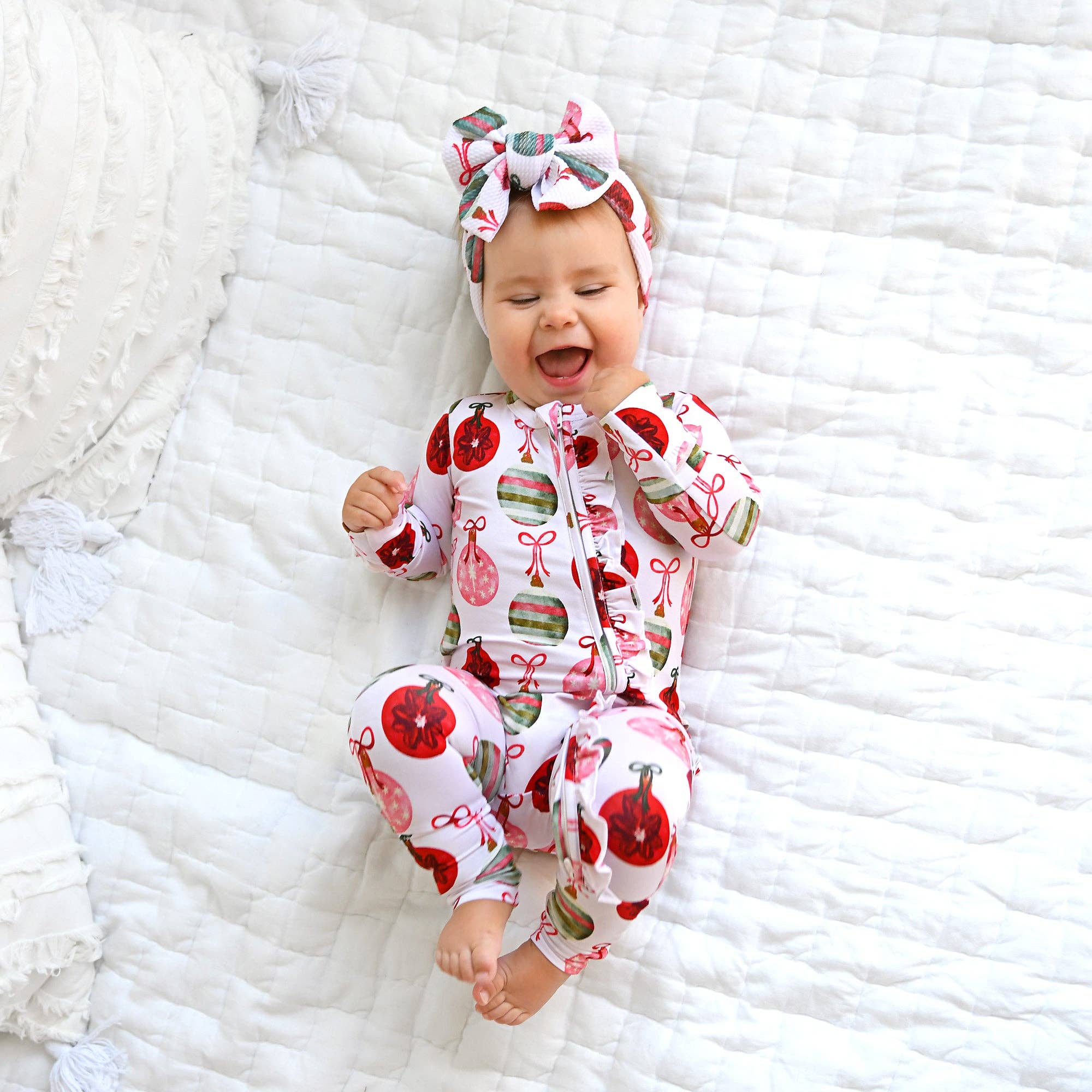 Ornate Ornaments Ruffle Zip