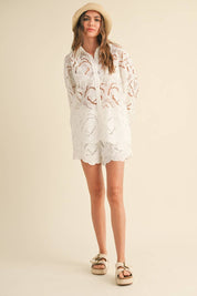 Floral Eyelet Shirt