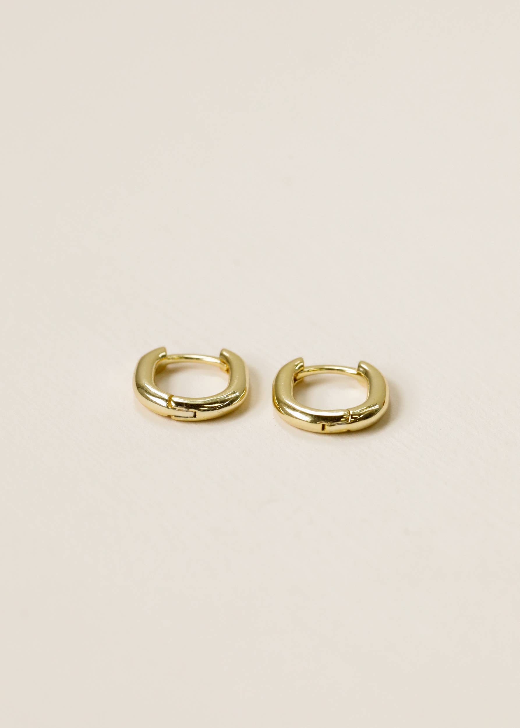 Small Gold Rectangle Hoop Earrings