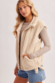 Hana Mock Neck Sherpa Vest