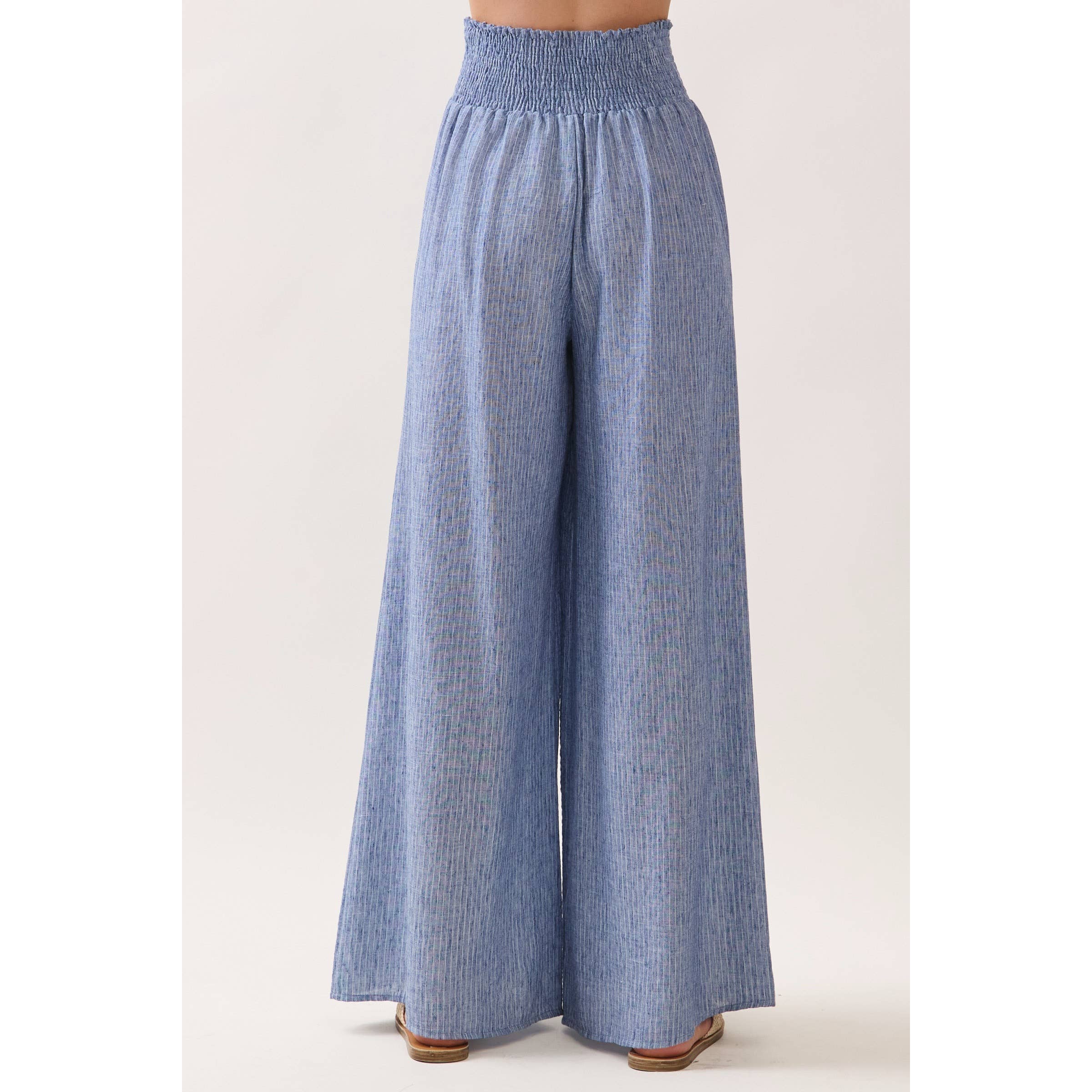 Ottilie Striped Smocked Waist Wide Leg Pants
