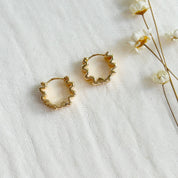 Gold Wave Huggie Hoop Earrings