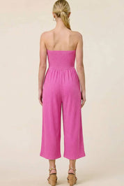 Adria Ribbed Tie-Front Palazzo Jumpsuit