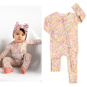 Kennedy Floral Ruffle Zip Easter Floral Sleepies Little