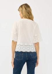 Floral Eyelet Double Tie Top