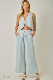 Ravello Embroidered Gauze Pants