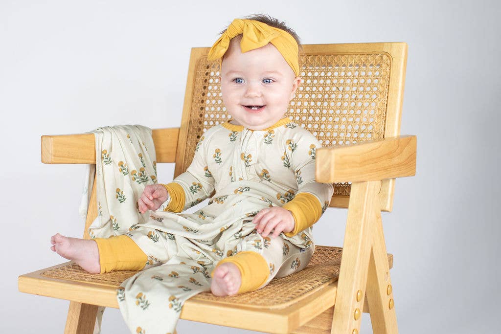 Marigold Block Print Zip Pajamas