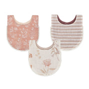 Violet Floral Cotton Baby Bib Set