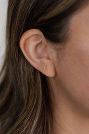 White CZ Offset Trio Earrings