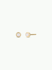 White Opal Simple Stud Earrings