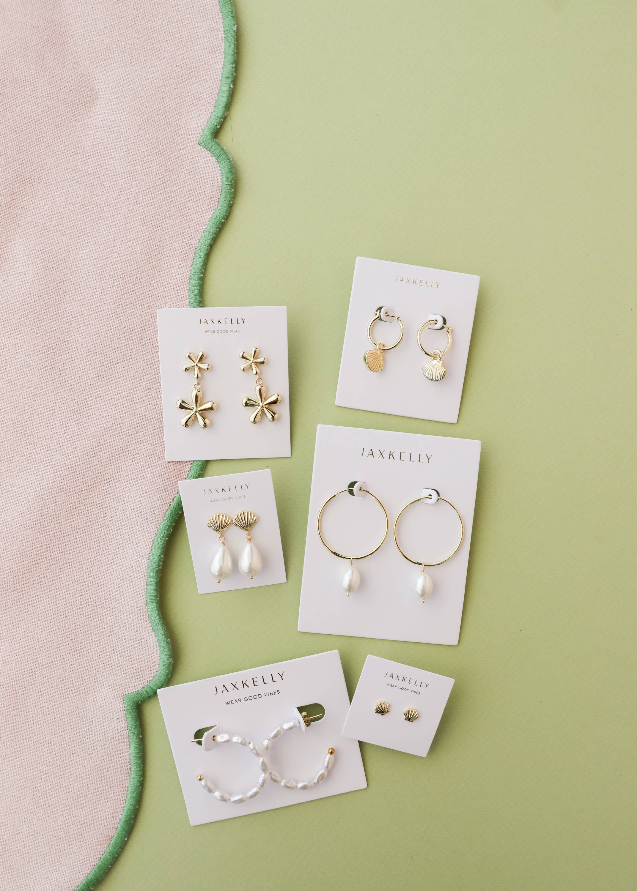 Seashell Gold Stud Earrings