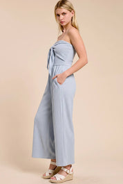 Adria Ribbed Tie-Front Palazzo Jumpsuit