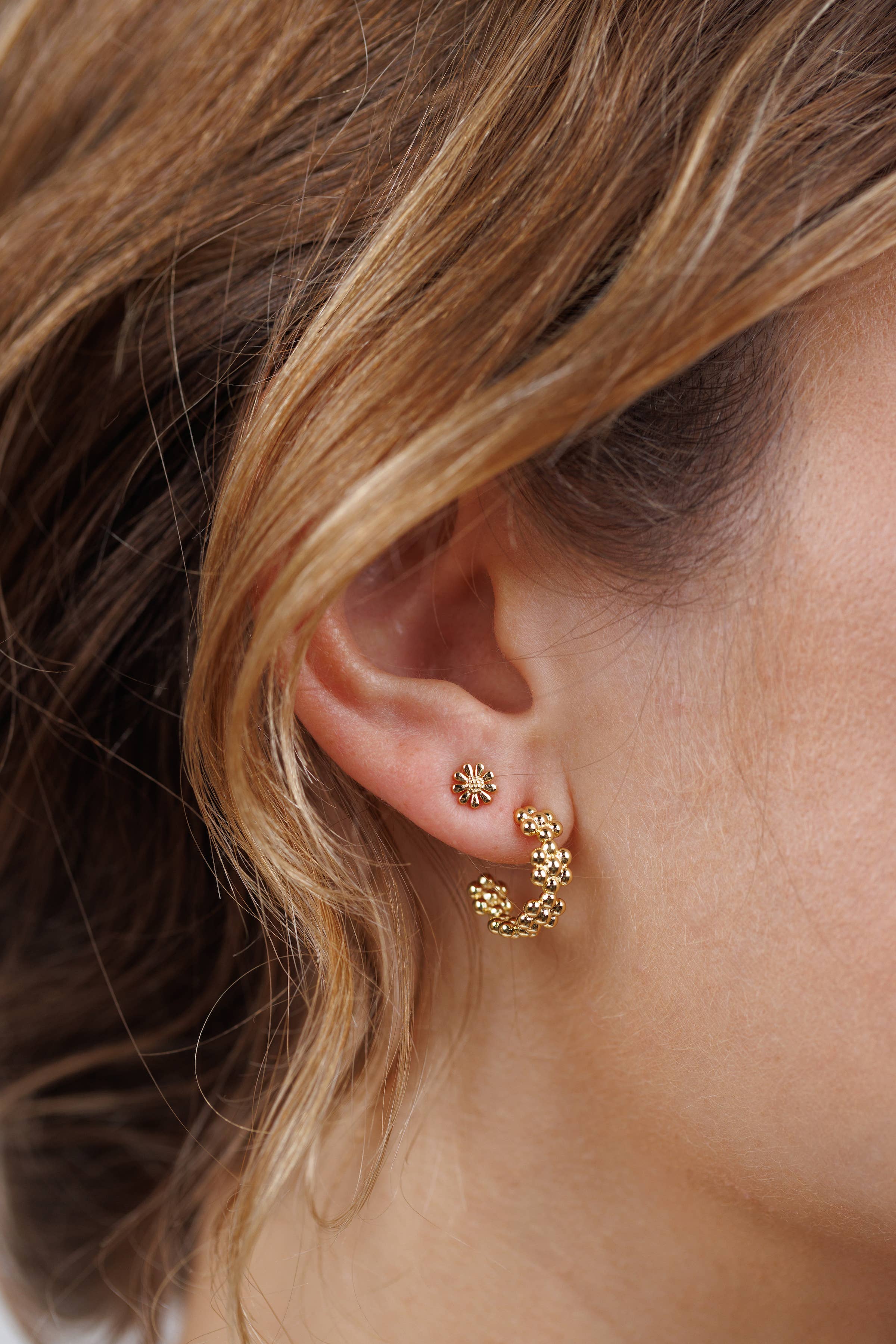 Petite Daisy Gold Stud Earrings