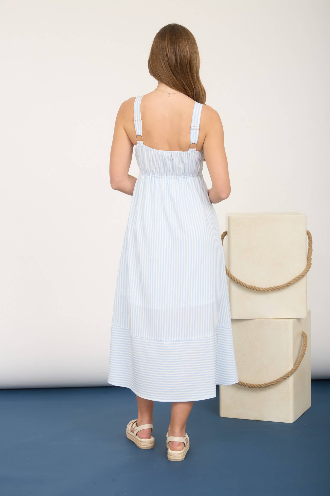 Sweetheart Stripe Midi Dress