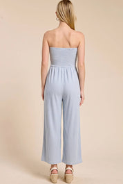 Adria Ribbed Tie-Front Palazzo Jumpsuit