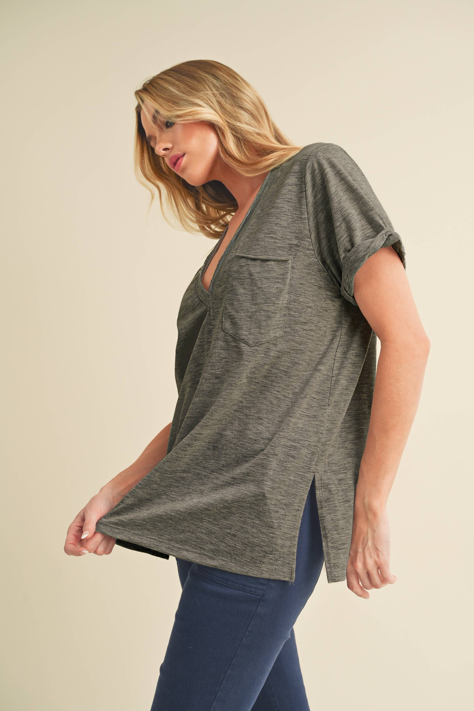Zoie V-Neck Short Sleeve Top