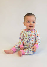 Beach Seashells - Zip Convertible Pajamas w/ Ruffles