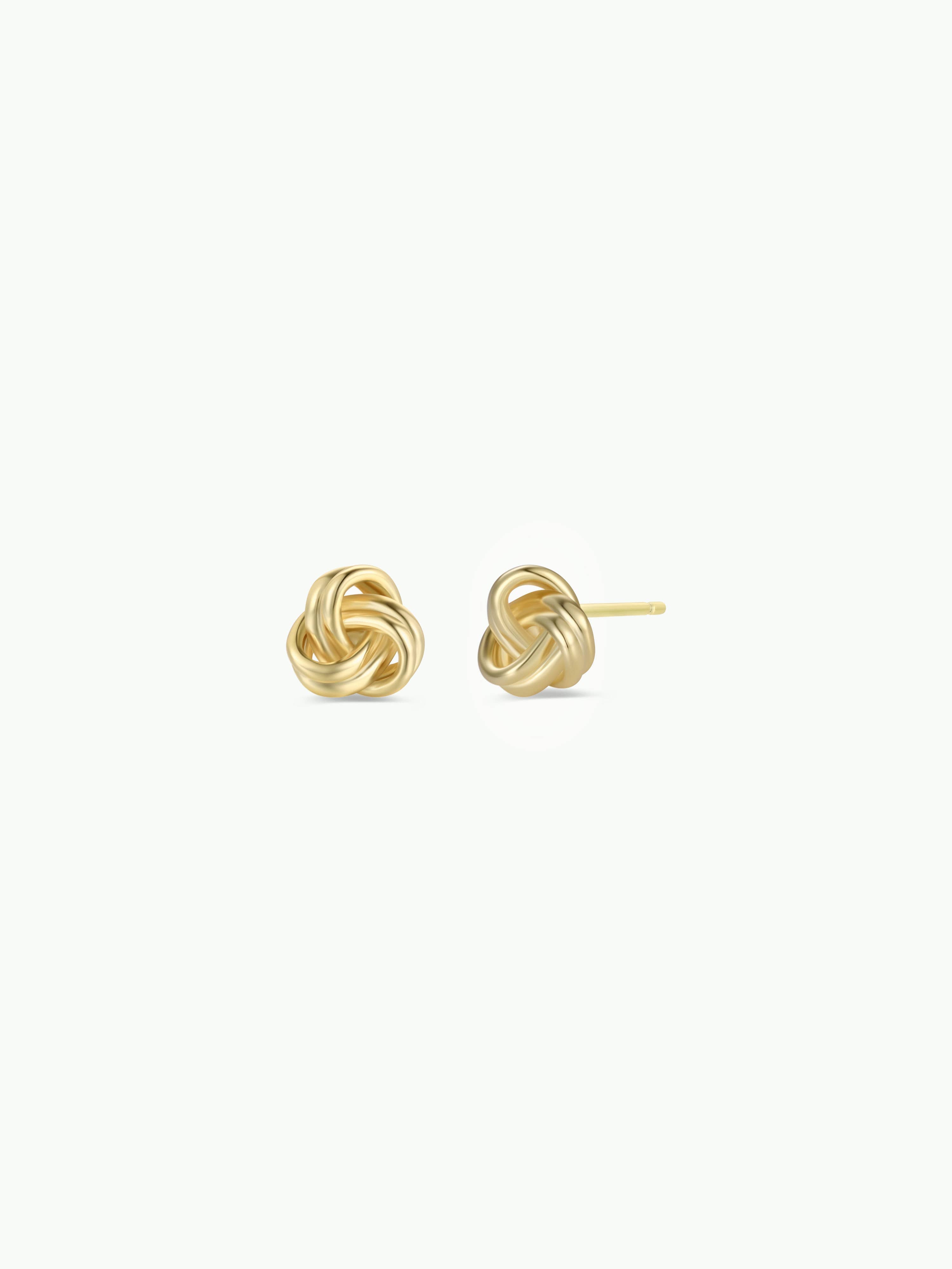 Petite Gold Knot Stud Earrings