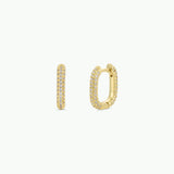 White CZ Pavé Gold Hoop Earrings