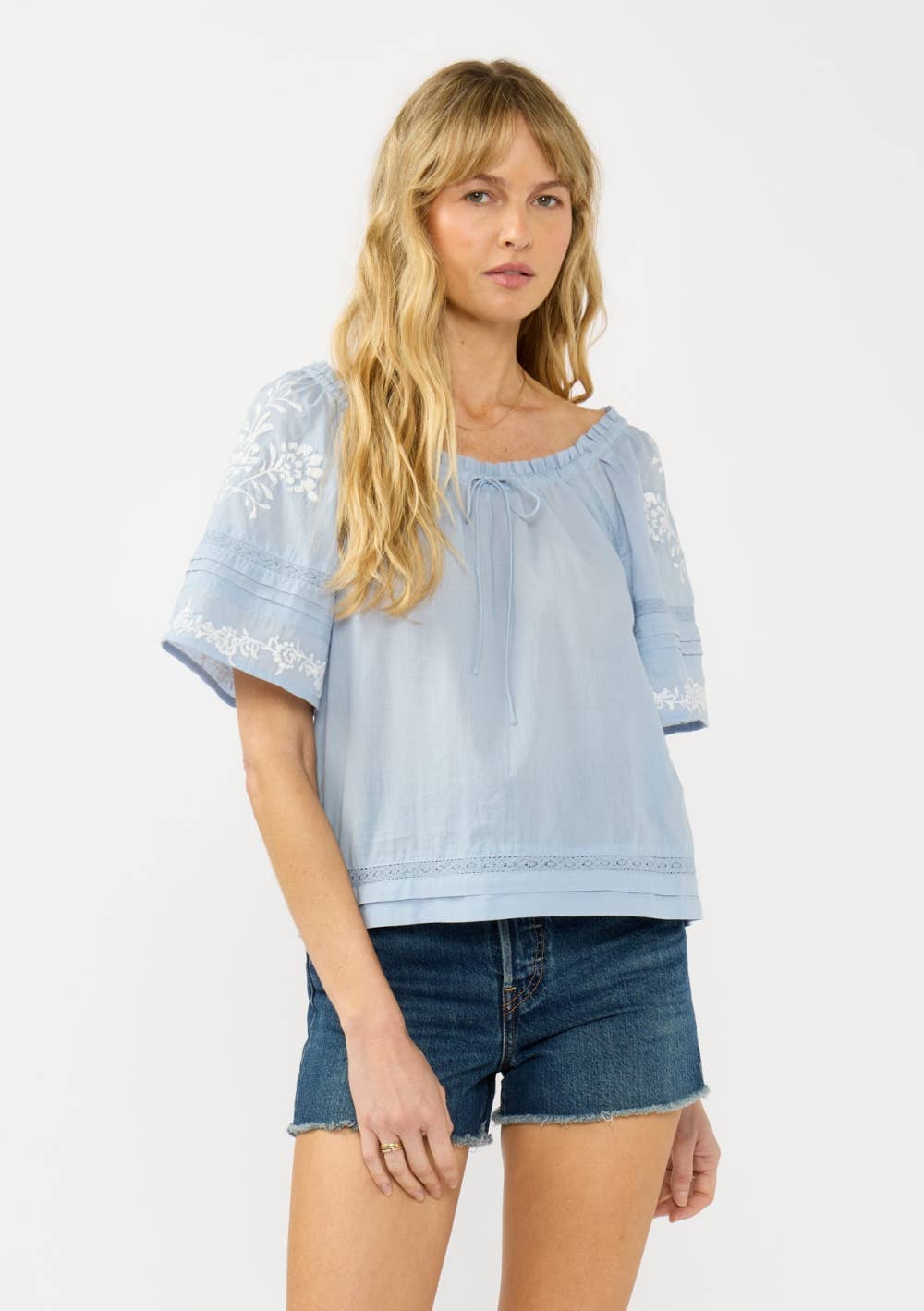 Iris Embroidered Raglan Top