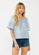 Iris Embroidered Raglan Top
