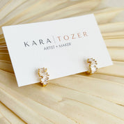 Dainty Gold Crystal Huggie Hoops