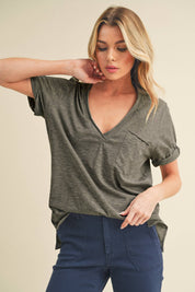Zoie V-Neck Short Sleeve Top