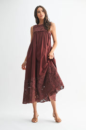 Celeste Lace Detail Boho Maxi Dress