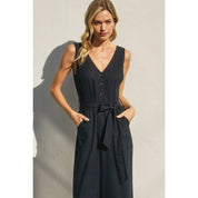 Vera Linen V-Neck Jumpsuit