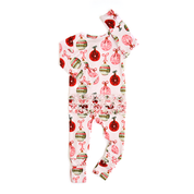 Ornate Ornaments Ruffle Zip