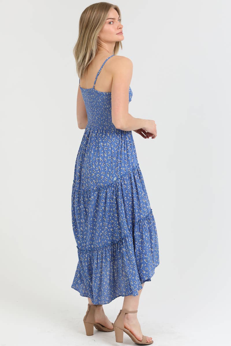 C4A91-WA27 V NECK TWIST FRONT CUT OUT MAXI DRESS