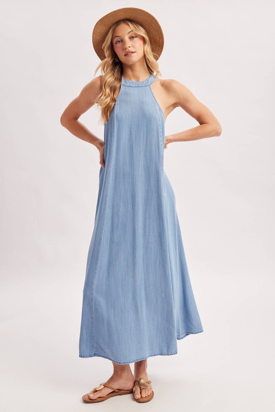 Marina Denim Maxi Dress