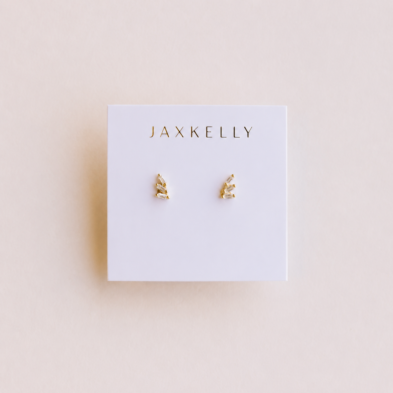 White CZ Offset Trio Earrings