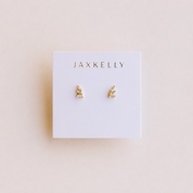 White CZ Offset Trio Earrings