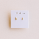 White CZ Offset Trio Earrings