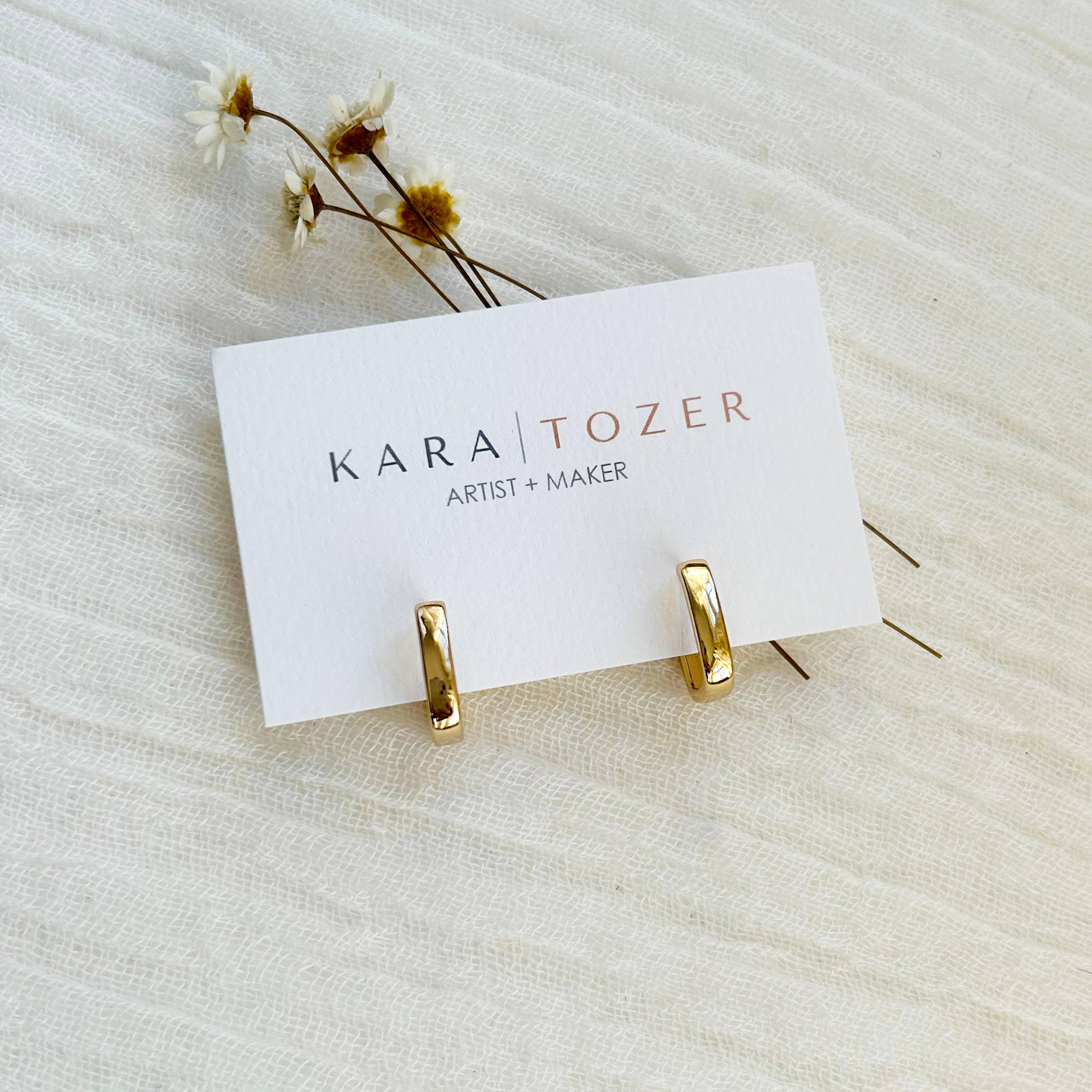 Everyday Gold Square Hoop Earrings