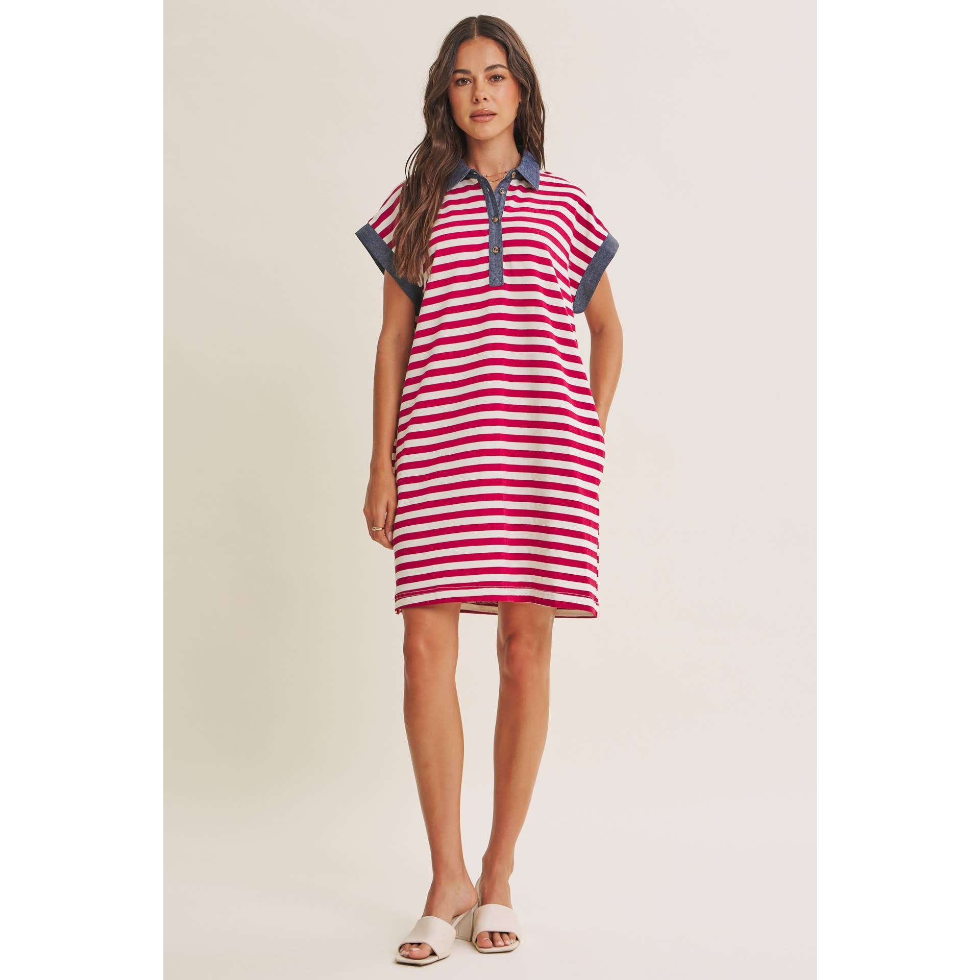 Aurelia Stripe Polo Mini Dress