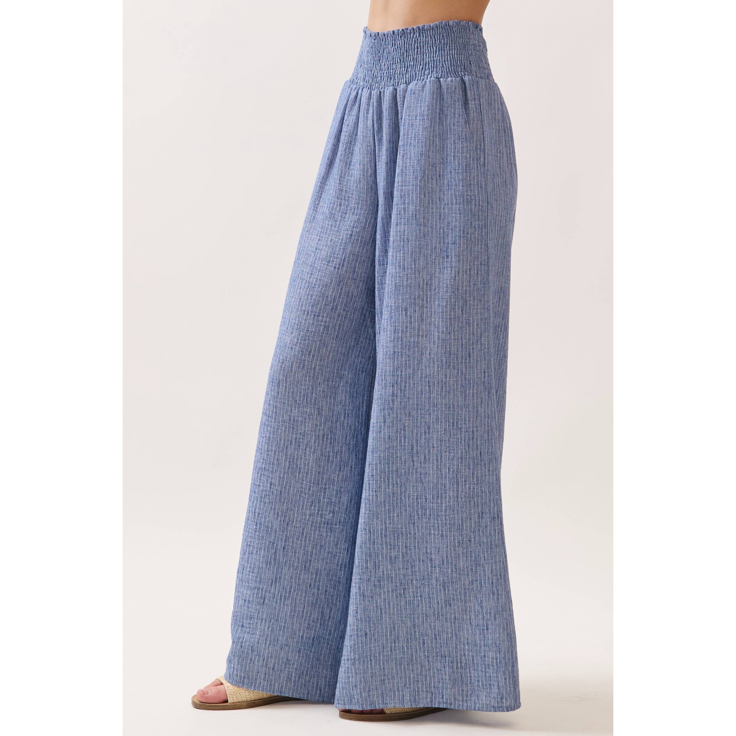 Ottilie Striped Smocked Waist Wide Leg Pants