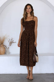Fiora Ditsy Floral Smocked Midi Dress