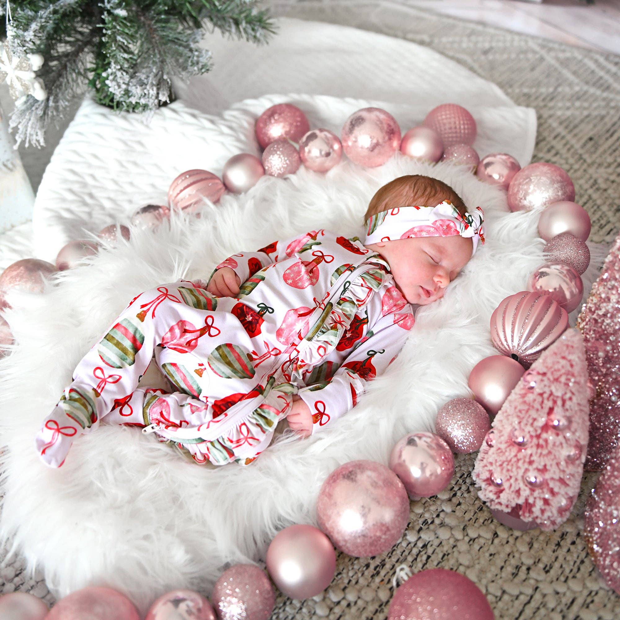 Ornate Ornaments Ruffle Zip