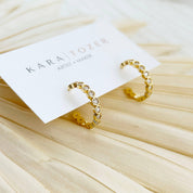 Gold Geometric Crystal Hoop Earrings