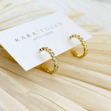 Gold Geometric Crystal Hoop Earrings
