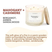 Mahogany + Cashmere 3-Wick Soy Candle