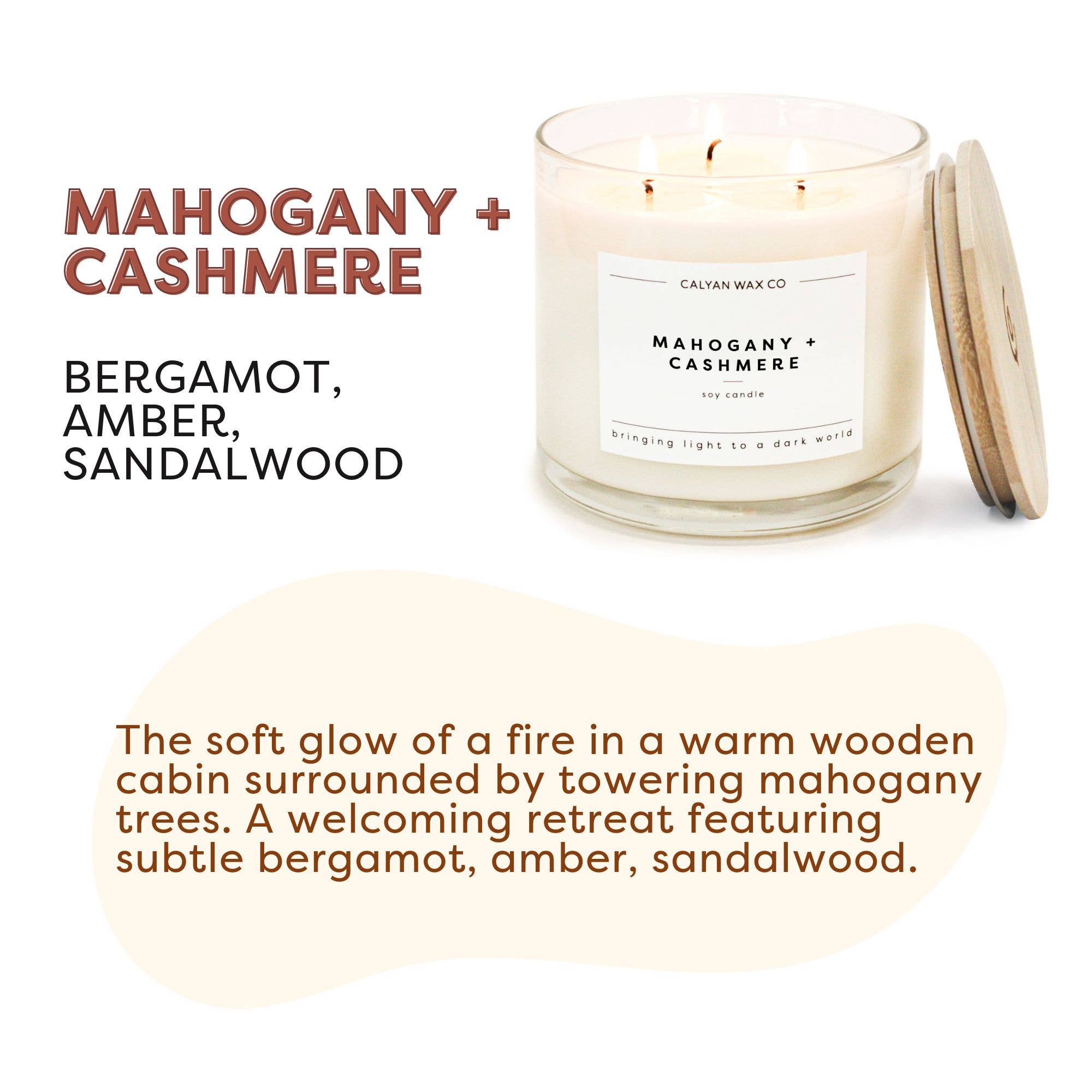 Mahogany + Cashmere 3-Wick Soy Candle