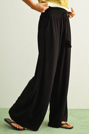 Breezy Wide-Leg Smocked Waist Pants
