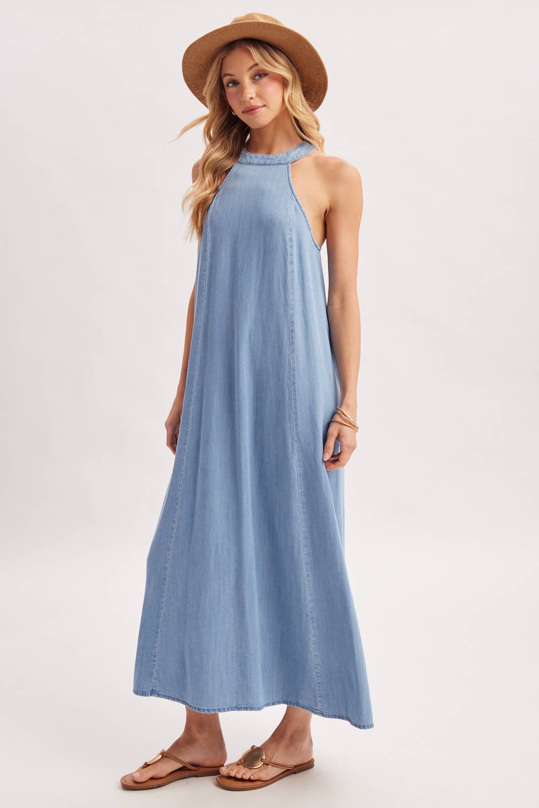 Marina Denim Maxi Dress