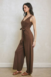 Vera Linen V-Neck Jumpsuit