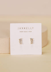 White CZ Mini Crawler Earrings